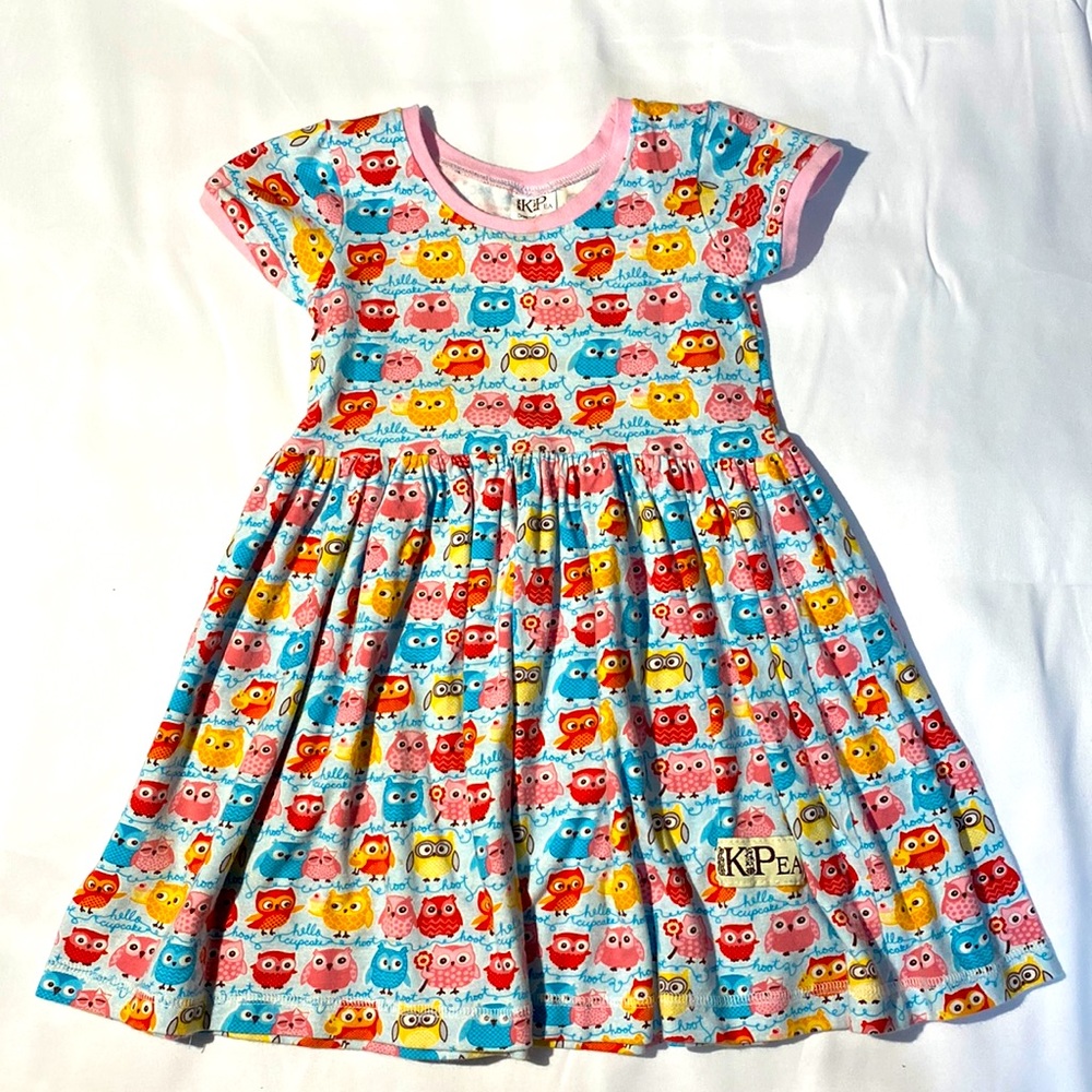 KPEA Cotton Owl Dress - size 3T